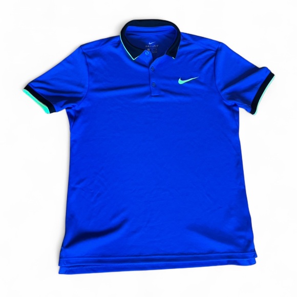 Nike Other - Nike Men's Vibrant Blue Polo with Neon Accents